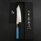 Bunka Silver Steel #3 Damas Manche en Buffle et Turquoise 180mm-[Musashi]-[Couteaux de cuisine japonais]