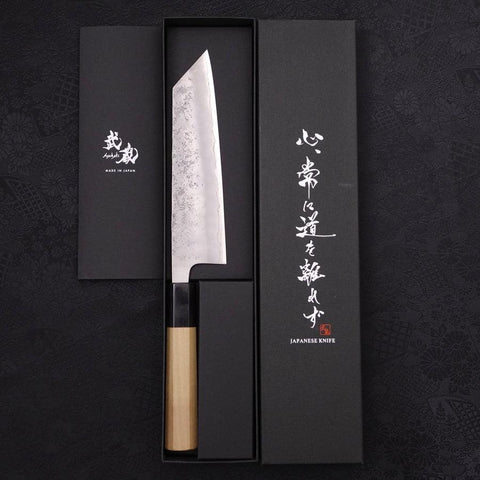 Bunka Silver Steel #3 Nashiji Buffalo Magnolia Handle 170mm-[Musashi]-[Couteaux de cuisine japonais]