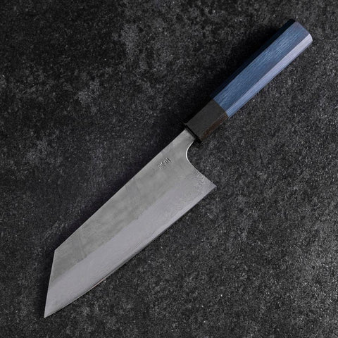 Bunka Silver Steel #3 Nashiji Damas Manche Urushi Bleu 175mm-[Musashi]-[Couteaux de cuisine japonais]