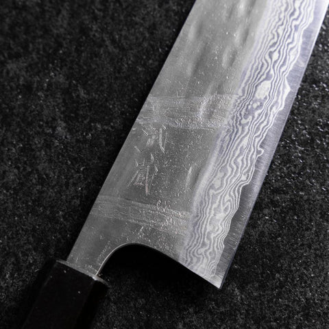Bunka Silver Steel #3 Nashiji Damas Manche Urushi Bleu 175mm-[Musashi]-[Couteaux de cuisine japonais]