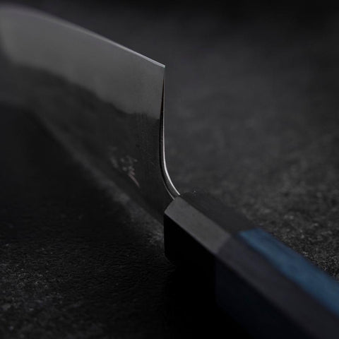 Bunka Silver Steel #3 Nashiji Damas Manche Urushi Bleu 175mm-[Musashi]-[Couteaux de cuisine japonais]