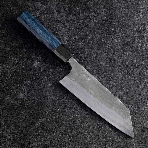 Bunka Silver Steel #3 Nashiji Damas Manche Urushi Bleu 175mm-[Musashi]-[Couteaux de cuisine japonais]