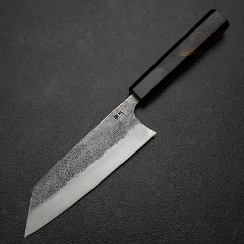 Bunka Silver Steel #3 Nashiji Manche Urushi Brûlé 170mm-[Musashi]-[Couteaux de cuisine japonais]