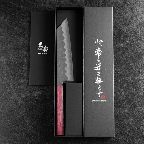 Bunka Silver Steel #3 Nashiji Manche Urushi Pourpre 170mm-[Musashi]-[Couteaux de cuisine japonais]