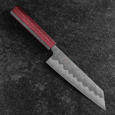 Bunka Silver Steel #3 Nashiji Manche Urushi Pourpre 170mm-[Musashi]-[Couteaux de cuisine japonais]
