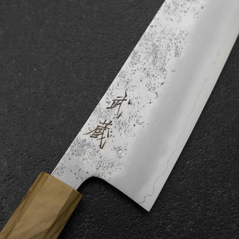 Bunka Silver Steel #3 Nashiji Manche en Olivier 175mm-[Musashi]-[Couteaux de cuisine japonais]