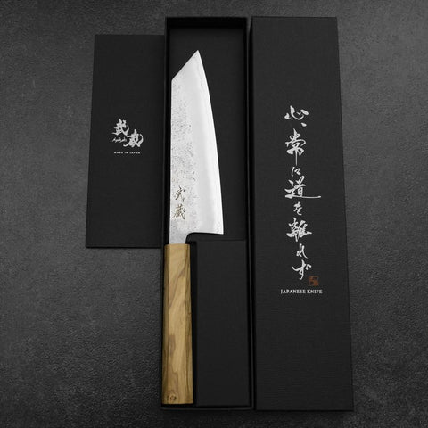 Bunka Silver Steel #3 Nashiji Manche en Olivier 175mm-[Musashi]-[Couteaux de cuisine japonais]