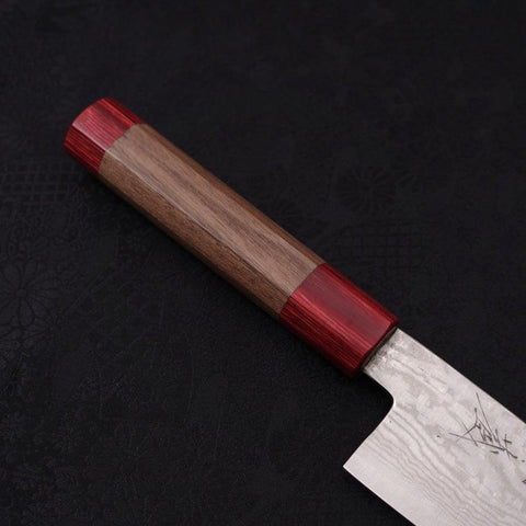 Bunka Silver Steel #3 Nickel Damas Manche en Noyer Rouge 170mm-[Musashi]-[Couteaux de cuisine japonais]