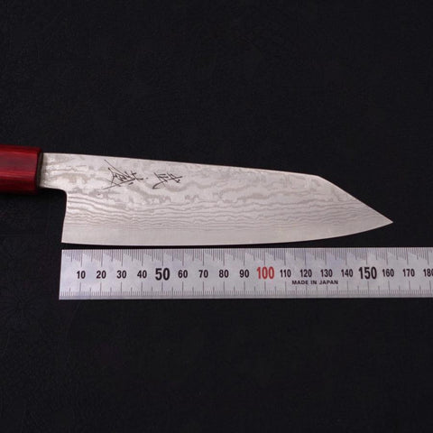 Bunka Silver Steel #3 Nickel Damas Manche en Noyer Rouge 170mm-[Musashi]-[Couteaux de cuisine japonais]