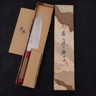 Bunka Silver Steel #3 Nickel Damas Manche en Noyer Rouge 170mm-[Musashi]-[Couteaux de cuisine japonais]