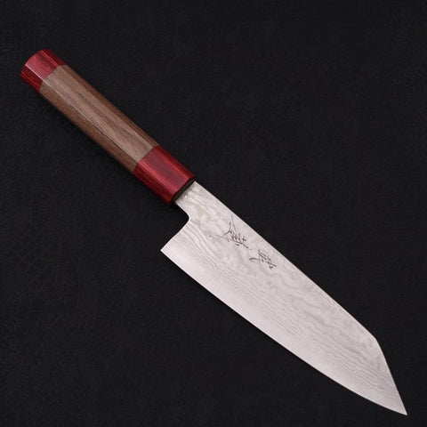 Bunka Silver Steel #3 Nickel Damas Manche en Noyer Rouge 170mm-[Musashi]-[Couteaux de cuisine japonais]