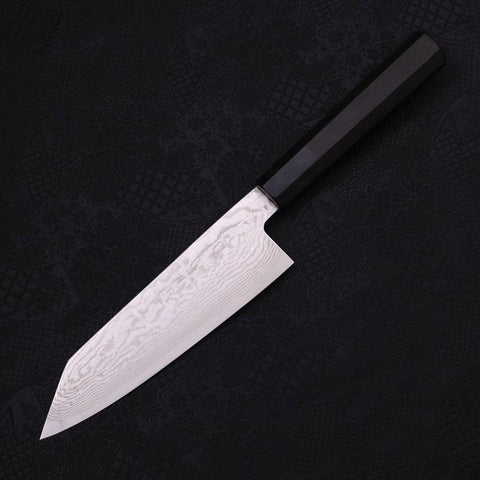 Bunka Silver Steel #3 Nickel en Vagues Damas Manche en Buffle et Ébène 170mm-[Musashi]-[Couteaux de cuisine japonais]