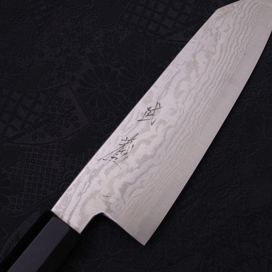 Bunka Silver Steel #3 Nickel en Vagues Damas Manche en Buffle et Ébène 170mm-[Musashi]-[Couteaux de cuisine japonais]