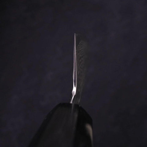 Bunka Silver Steel #3 Nickel en Vagues Damas Manche en Buffle et Ébène 170mm-[Musashi]-[Couteaux de cuisine japonais]