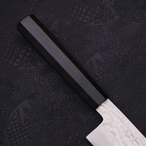 Bunka Silver Steel #3 Nickel en Vagues Damas Manche en Buffle et Ébène 170mm-[Musashi]-[Couteaux de cuisine japonais]
