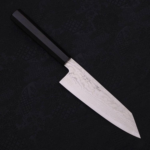 Bunka Silver Steel #3 Nickel en Vagues Damas Manche en Buffle et Ébène 170mm-[Musashi]-[Couteaux de cuisine japonais]