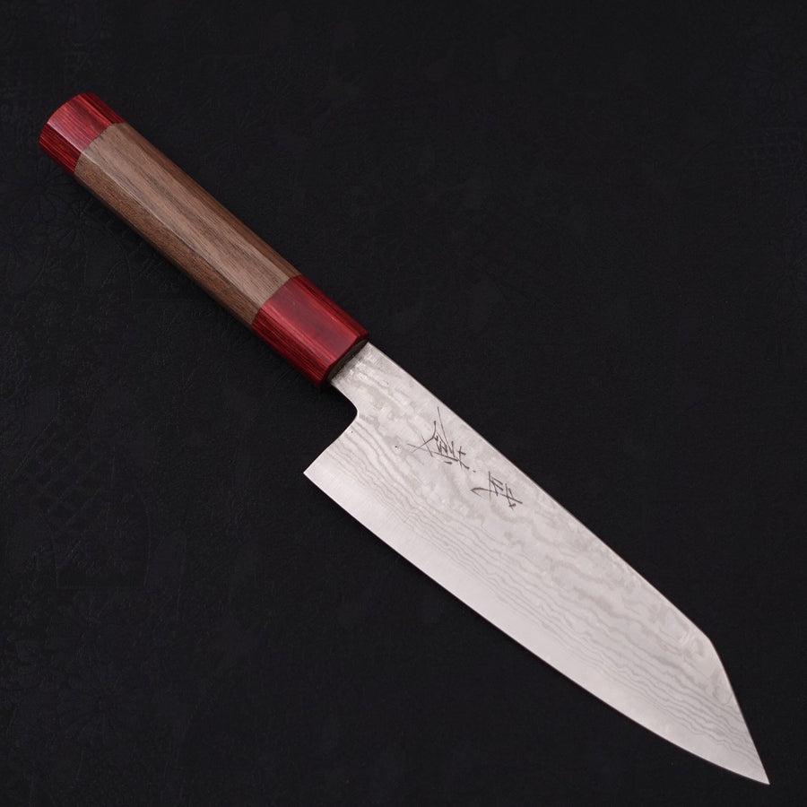 Bunka Silver Steel #3 Nickel en Vagues Damas Manche en Noyer Rouge 170mm-[Musashi]-[Couteaux de cuisine japonais]
