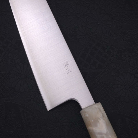 Bunka Silver Steel #3 Poli Manche Océan Blanc 170mm-[Musashi]-[Couteaux de cuisine japonais]