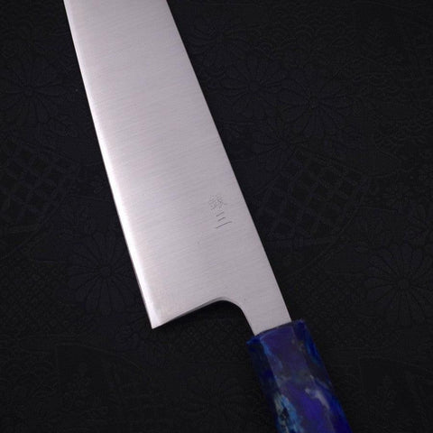 Bunka Silver Steel #3 Poli Manche Océan Bleu 170mm-[Musashi]-[Couteaux de cuisine japonais]