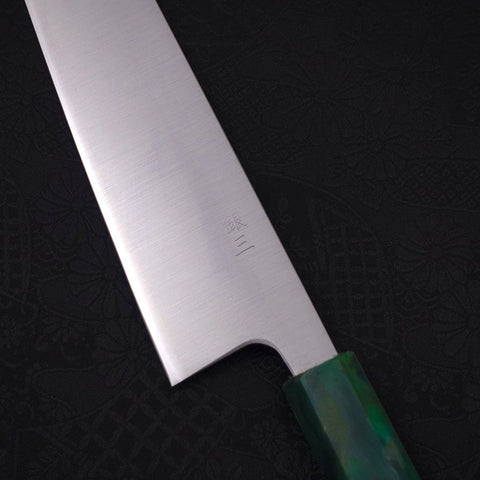 Bunka Silver Steel #3 Poli Manche Océan Vert 170mm-[Musashi]-[Couteaux de cuisine japonais]