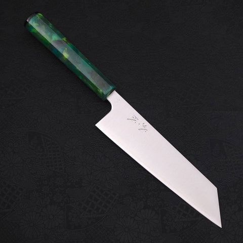 Bunka Silver Steel #3 Poli Manche Océan Vert 170mm-[Musashi]-[Couteaux de cuisine japonais]