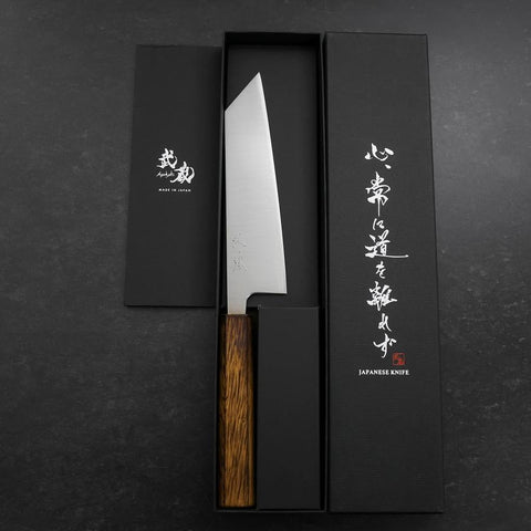 Bunka Silver Steel #3 Poli Manche Sumi Urushi 170mm-[Musashi]-[Couteaux de cuisine japonais]