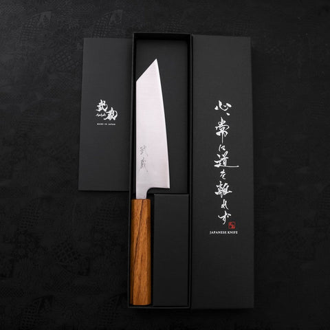 Bunka Silver Steel #3 Poli Manche en Chêne 170mm-[Musashi]-[Couteaux de cuisine japonais]