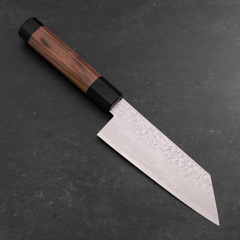 Bunka Silver Steel #3 Tsuchime Damas Manche en Noyer 150mm-[Musashi]-[Couteaux de cuisine japonais]