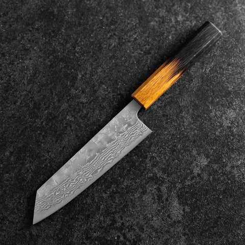Bunka Sweden Stainless Steel Nashiji Washi Damas Manche Yaki Urushi 170mm-[Musashi]-[Couteaux de cuisine japonais]