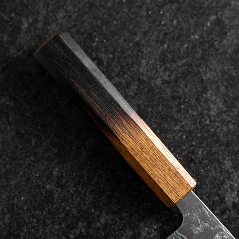 Bunka Sweden Stainless Steel Nashiji Washi Damas Manche Yaki Urushi 170mm-[Musashi]-[Couteaux de cuisine japonais]