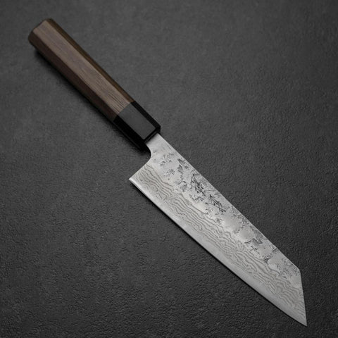 Bunka Sweden Steel Nashiji Washi Damas Manche en Noyer et Bois de Rose 170mm-[Musashi]-[Couteaux de cuisine japonais]