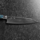 Bunka VG-10 Damas Manche Occidental Bleu Pétale de Fleur 185mm-[Musashi]-[Couteaux de cuisine japonais]