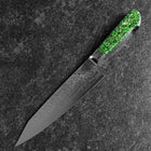 Bunka VG-10 Damas Manche Occidental Vert Pétale de Fleur 185mm-[Musashi]-[Couteaux de cuisine japonais]