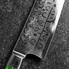 Bunka VG-10 Damas Manche Occidental Vert Pétale de Fleur 185mm-[Musashi]-[Couteaux de cuisine japonais]