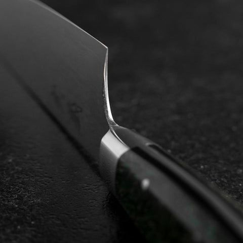 Bunka VG-10 Damas Manche Occidental Vert Pétale de Fleur 185mm-[Musashi]-[Couteaux de cuisine japonais]