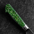Bunka VG-10 Damas Manche Occidental Vert Pétale de Fleur 185mm-[Musashi]-[Couteaux de cuisine japonais]