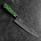 Bunka VG-10 Damas Manche Occidental Vert Pétale de Fleur 185mm-[Musashi]-[Couteaux de cuisine japonais]