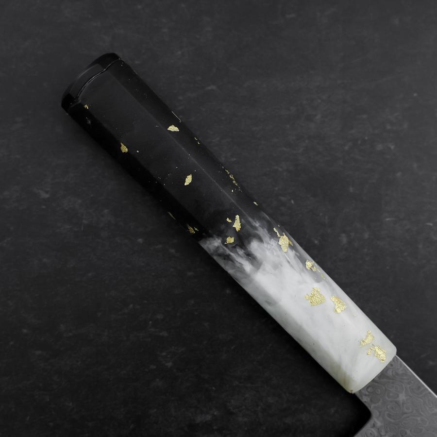 Bunka VG-10 Damas Manche Océan Blanc Noir et Or 165mm-[Musashi]-[Couteaux de cuisine japonais]