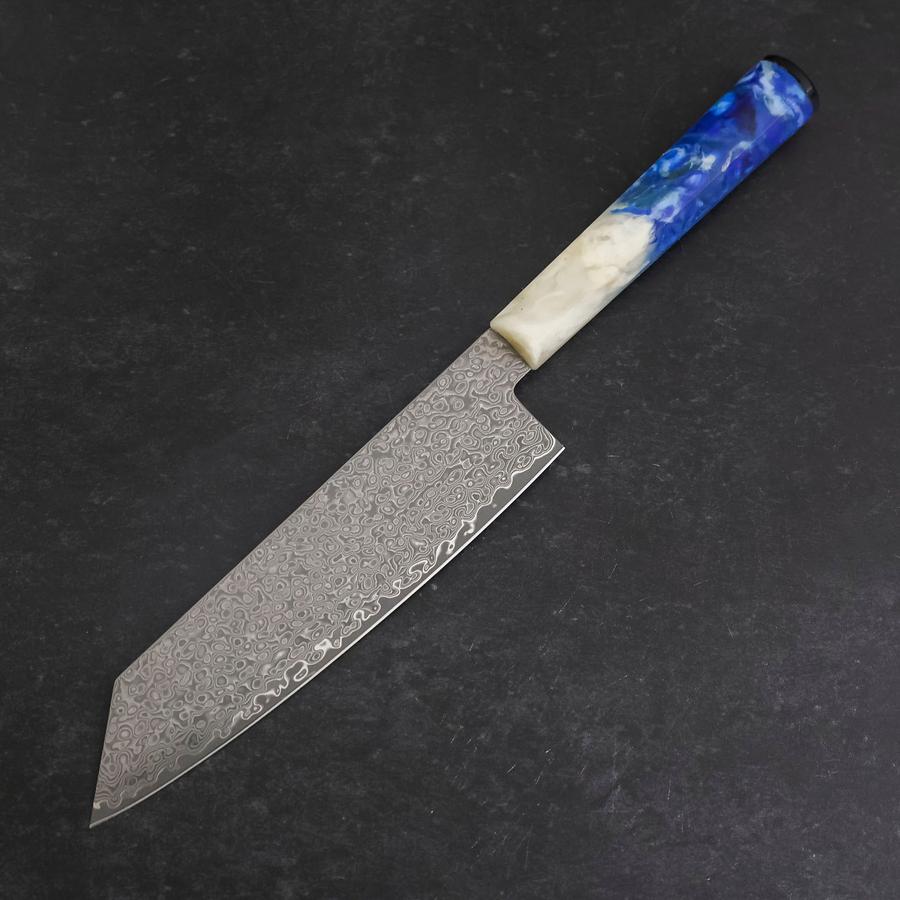 Bunka VG-10 Damas Manche Océan Blanc et Bleu 180mm-[Musashi]-[Couteaux de cuisine japonais]