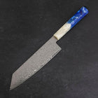 Bunka VG-10 Damas Manche Océan Blanc et Bleu 180mm-[Musashi]-[Couteaux de cuisine japonais]