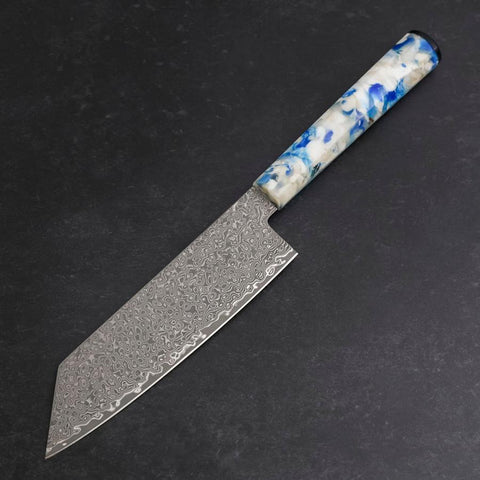 Bunka VG-10 Damas Manche Océan Mélange Bleu et Blanc 165mm-[Musashi]-[Couteaux de cuisine japonais]
