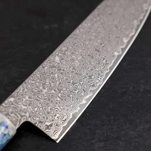 Bunka VG-10 Damas Manche Océan Mélange Bleu et Blanc 165mm-[Musashi]-[Couteaux de cuisine japonais]