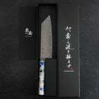 Bunka VG-10 Damas Manche Océan Mélange Bleu et Blanc 165mm-[Musashi]-[Couteaux de cuisine japonais]