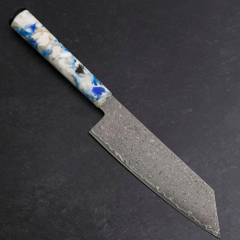 Bunka VG-10 Damas Manche Océan Mélange Bleu et Blanc 165mm-[Musashi]-[Couteaux de cuisine japonais]