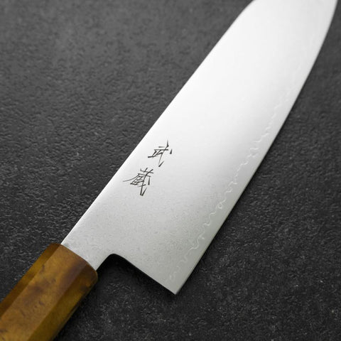 Bunka VG-10 Damas Manche en Bois de Bouleau Jaune-Brun 180mm-[Musashi]-[Couteaux de cuisine japonais]