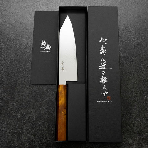 Bunka VG-10 Damas Manche en Bois de Bouleau Jaune-Brun 180mm-[Musashi]-[Couteaux de cuisine japonais]