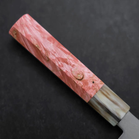 Bunka VG-10 Damas Manche en Buffle et Érable Rose Sombre 180mm-[Musashi]-[Couteaux de cuisine japonais]