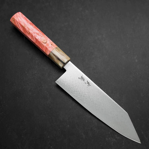 Bunka VG-10 Damas Manche en Buffle et Érable Rose Sombre 180mm-[Musashi]-[Couteaux de cuisine japonais]