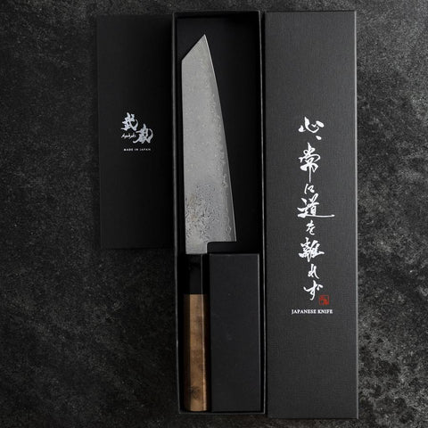 Bunka VG-10 Damas Manche en Buffle et Noyer 180mm-[Musashi]-[Couteaux de cuisine japonais]