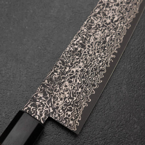 Bunka VG-10 Damas Noir Manche en Bois de Rose 180mm-[Musashi]-[Couteaux de cuisine japonais]